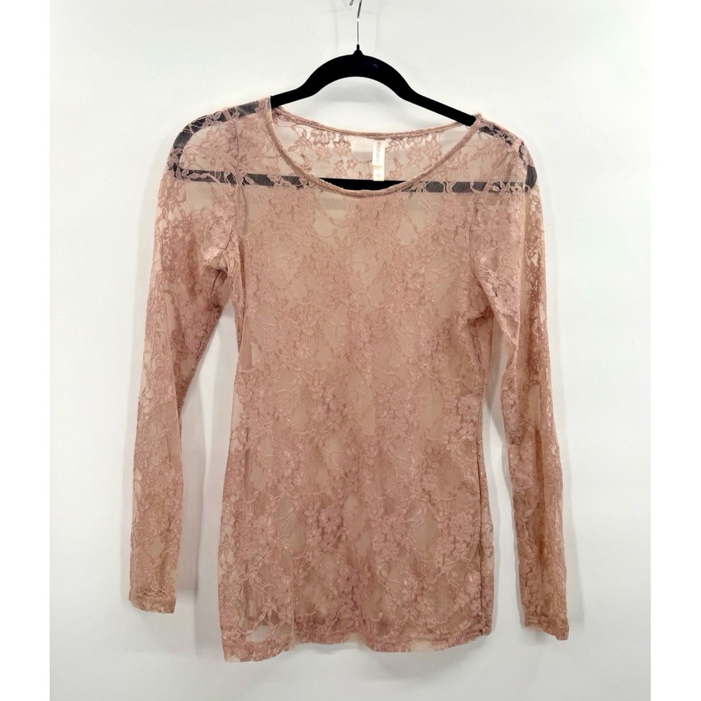 Xhilaration Sheer Mesh Long Sleeve Fairy Top Small Feminine Fairy Coquette Boho